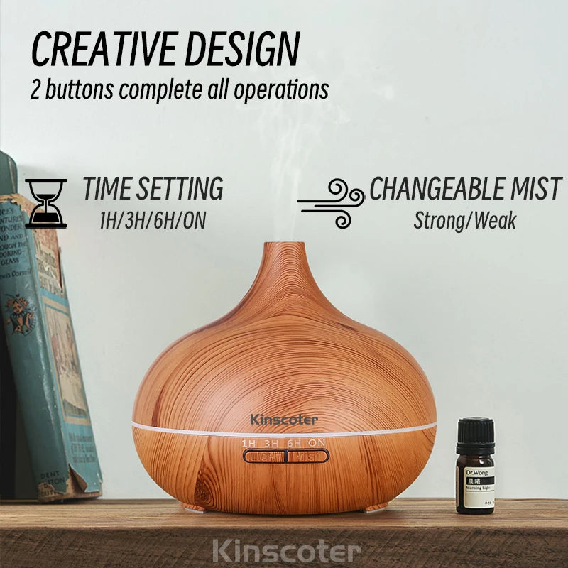Aromatherapy Essential Oil Diffuser Wood 500ml